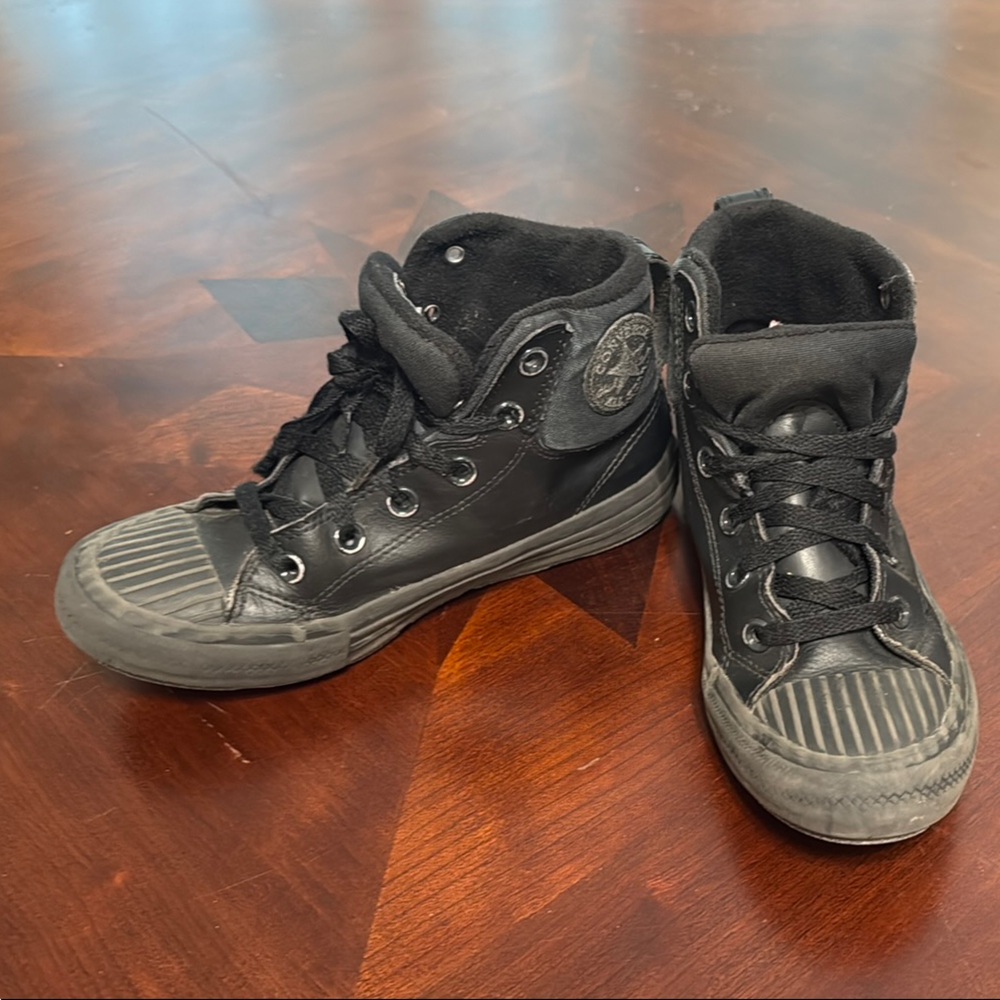 Converse Black High-Top Sneakers with Rugged Design